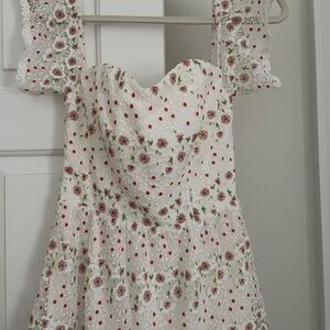 Dress the Population Floral White Dress